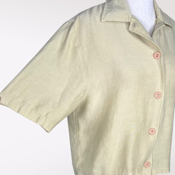 Vintage Stillo Collection Linen Rayon Button Up Shirt Made In USA Small - Picture 7 of 9